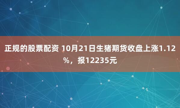正规的股票配资 10月21日生猪期货收盘上涨1.12%，报12235元